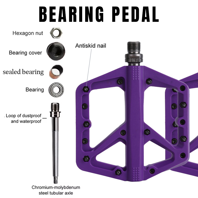 Nylon Bicycle Pedals MTB Platf - Pedal Platform Flat ulasan dan harga