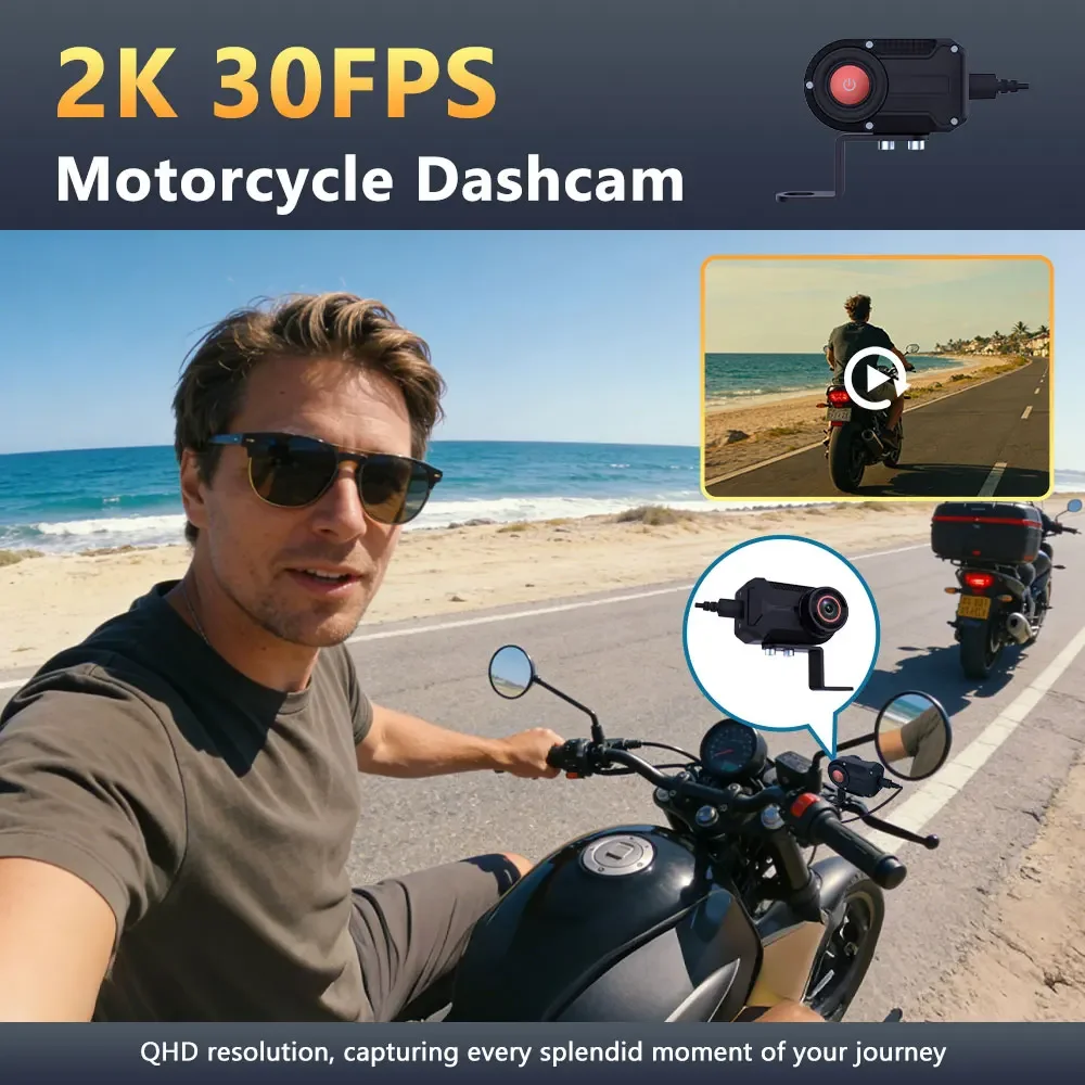 New 2K QHD WiFi Dash Cam IP66  - Mountain Biking Images ulasan dan harga